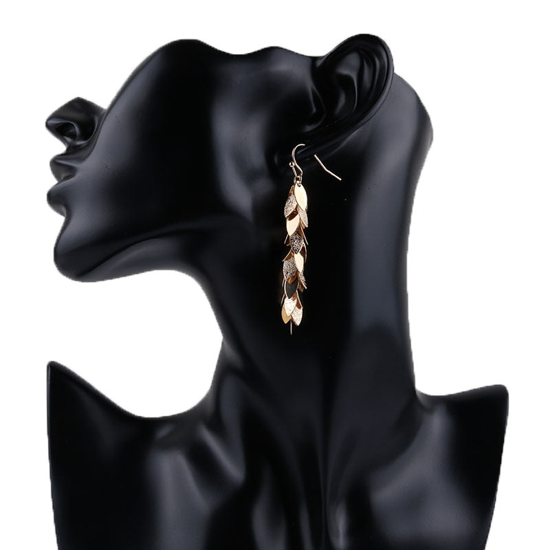 Copper Leaves Clip on Earrings