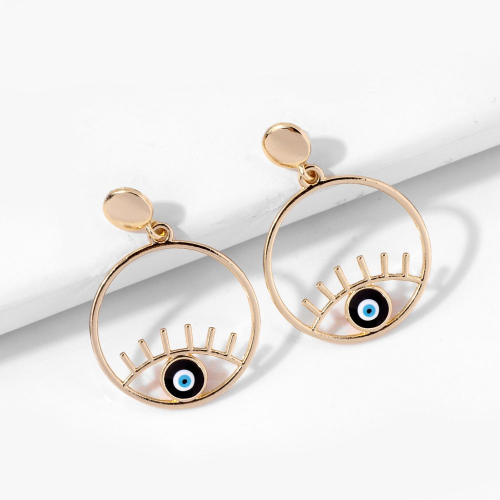 Evil Eye Clip on Earrings