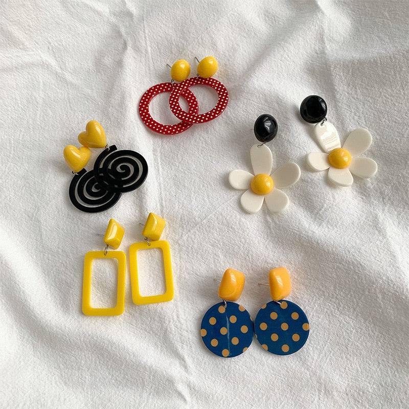Big Acrylic Clip on Earrings