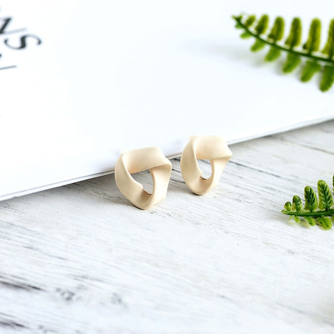 Vintage Matte Colour Clip on Earrings