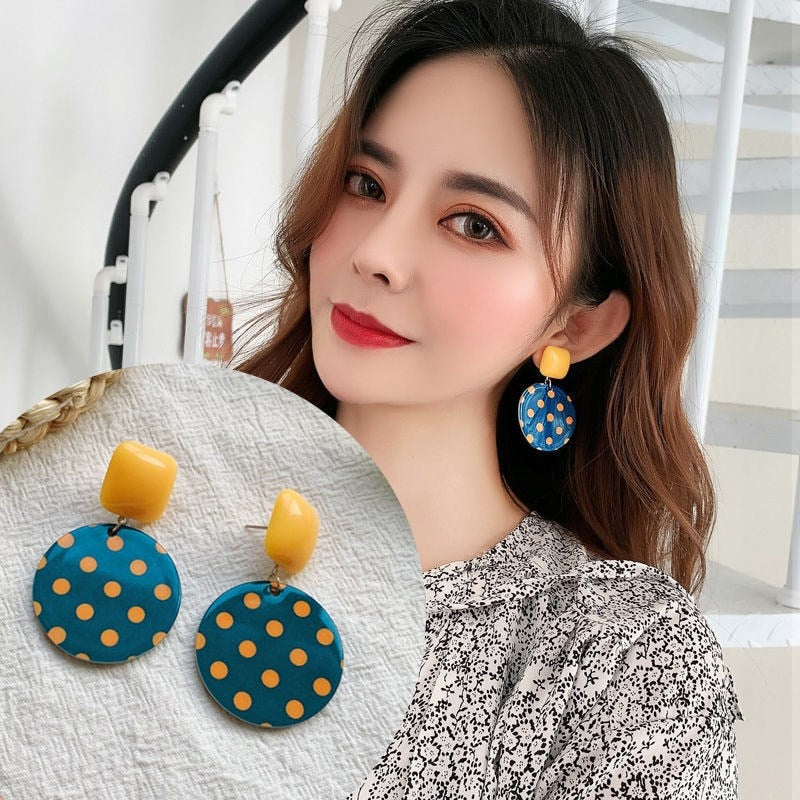 Big Acrylic Clip on Earrings