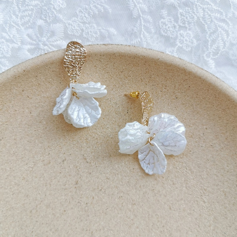 White Acrylic Clip on Earrings