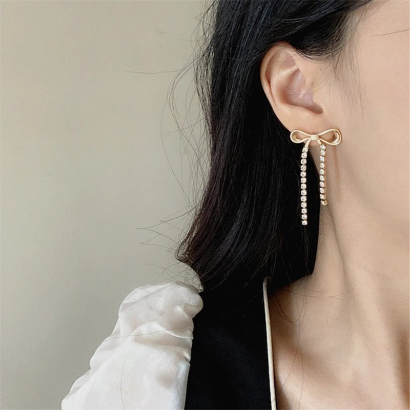 Crystal Bowknot Clip on Earring