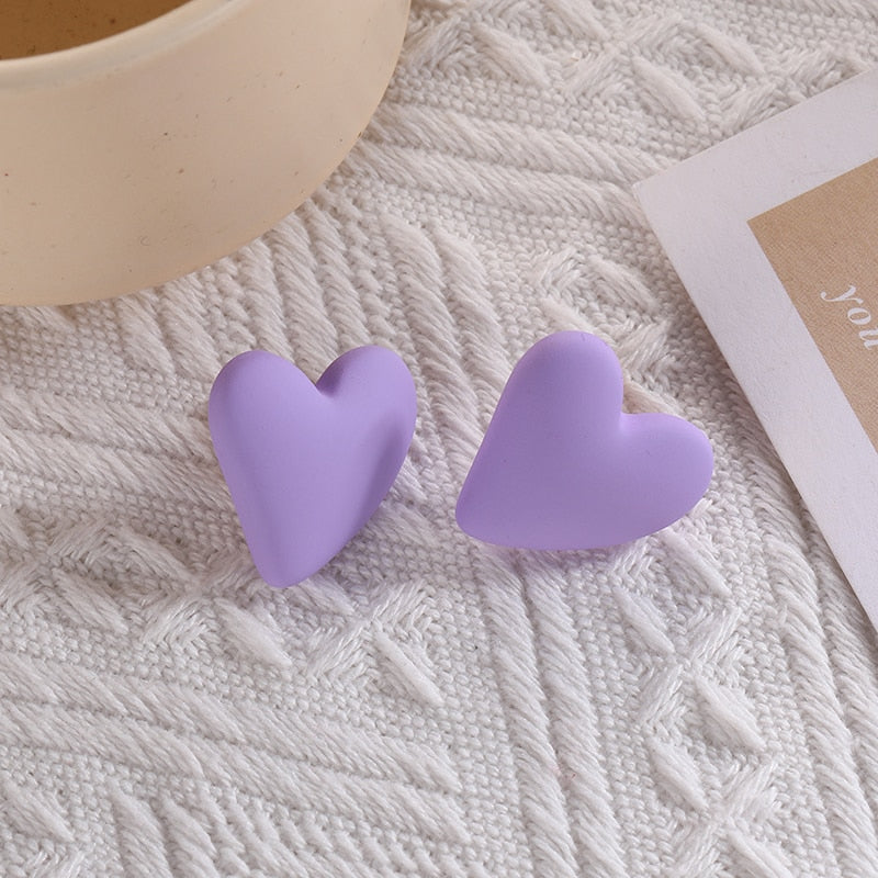 Vintage Acrylic Heart Clip on Earrings