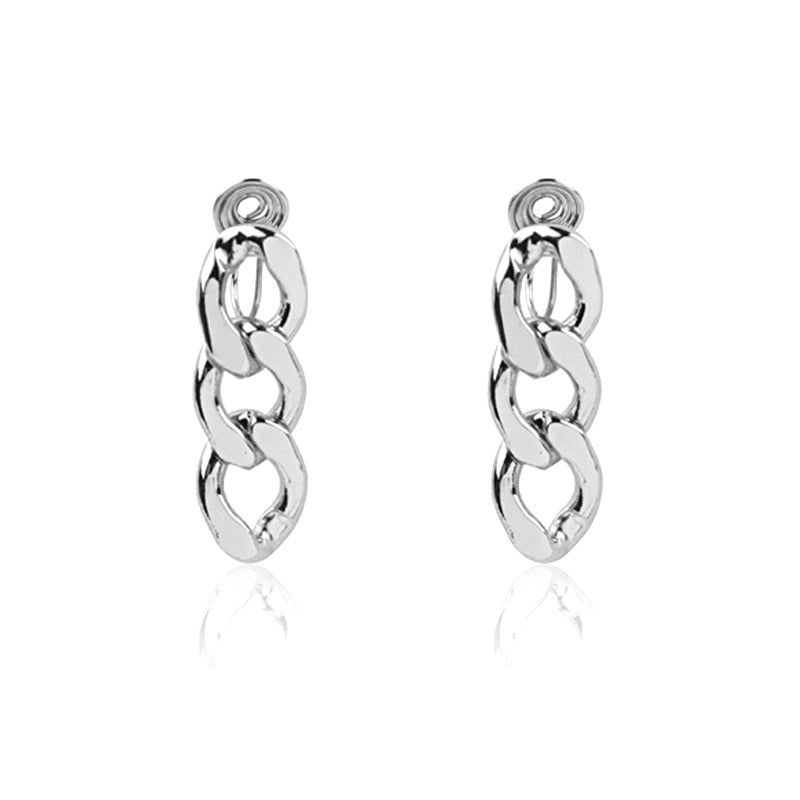 Retro Chain Brass Coil Earrings