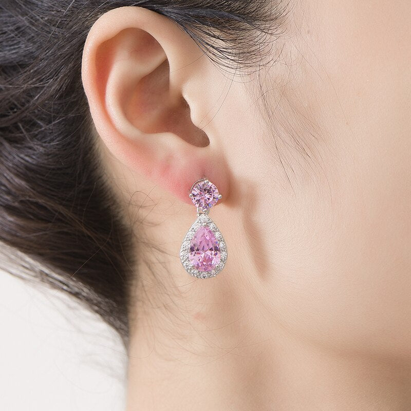 Premium Water Drop Zirconia Crystal Clip on Earrings