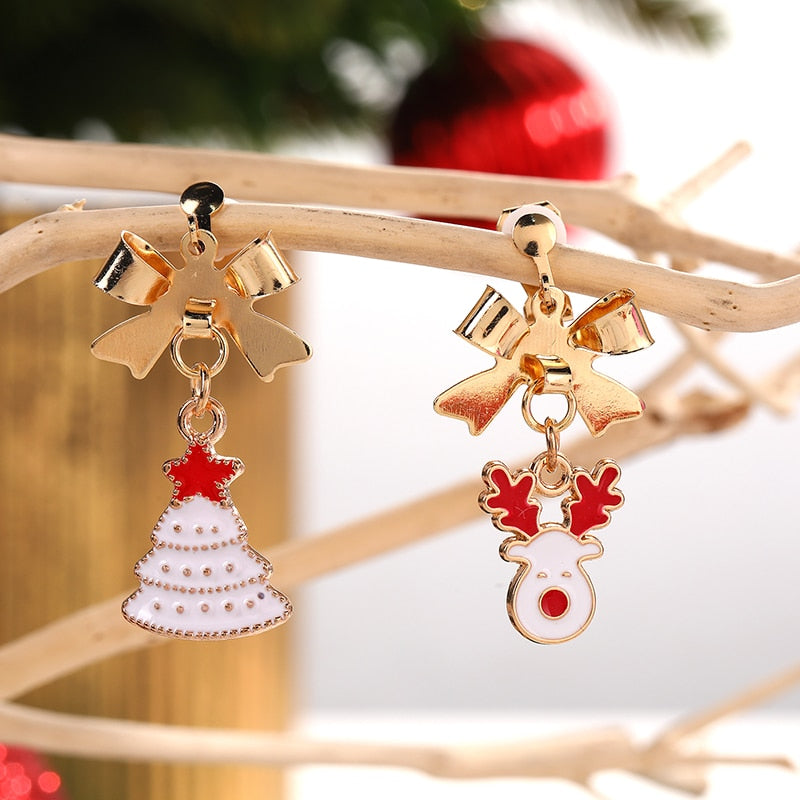 Christmas Tree Holidays Clip on Earrings