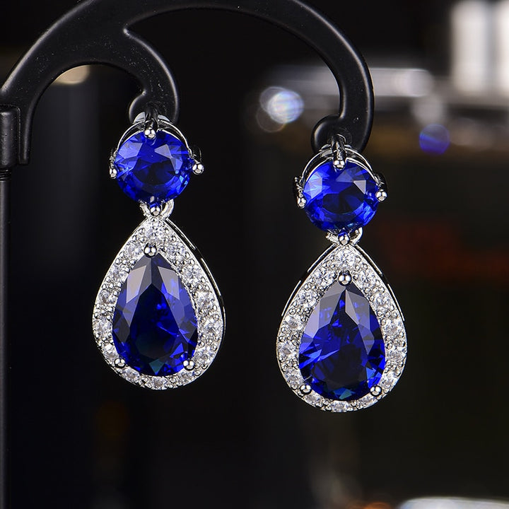 Premium Water Drop Zirconia Crystal Clip on Earrings