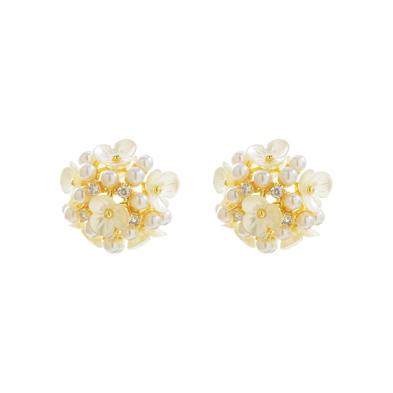 Hydrangea Clip on Earrings