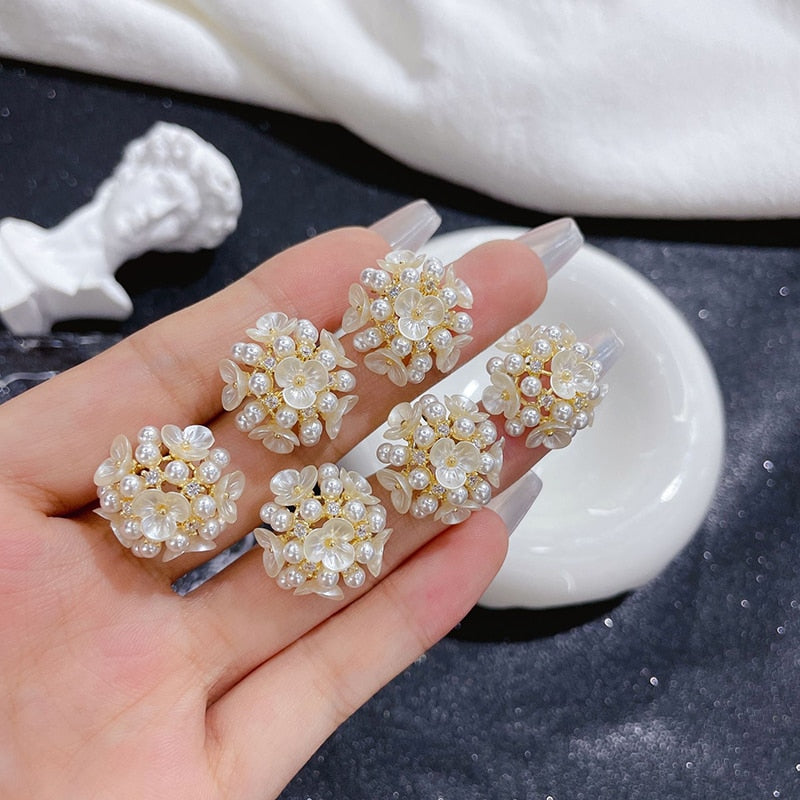 Hydrangea Clip on Earrings