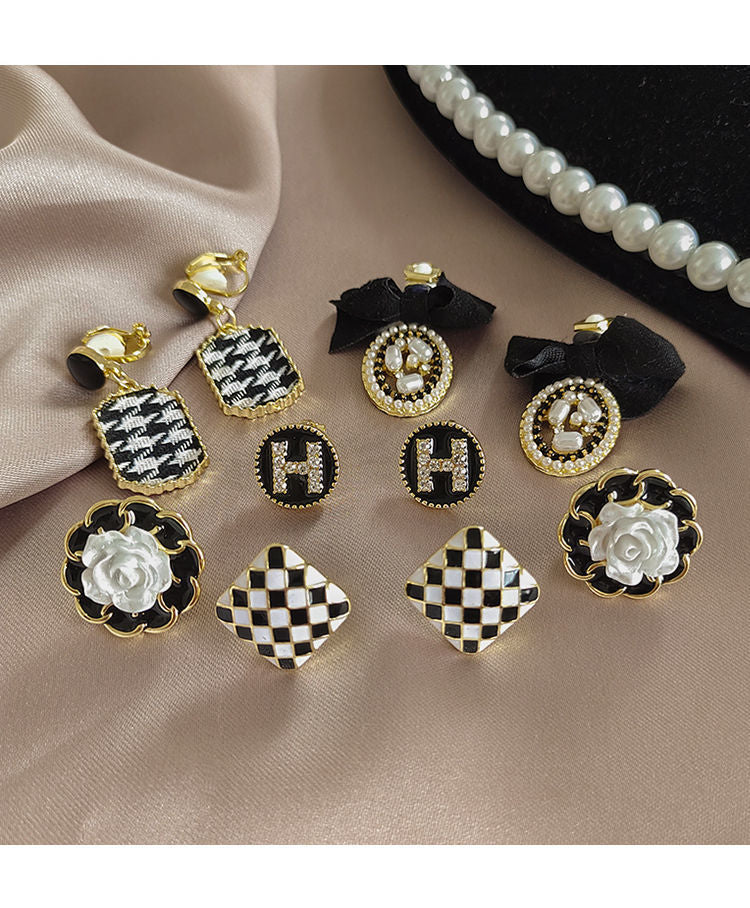Black Bowknot Clip on Earring