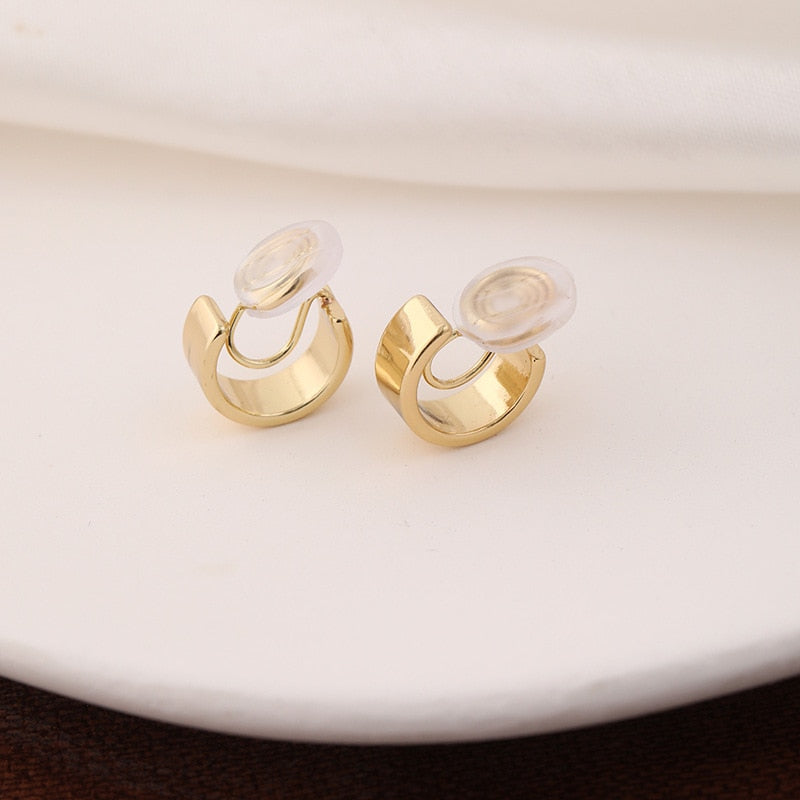 Gold Brass Coil Earrings
