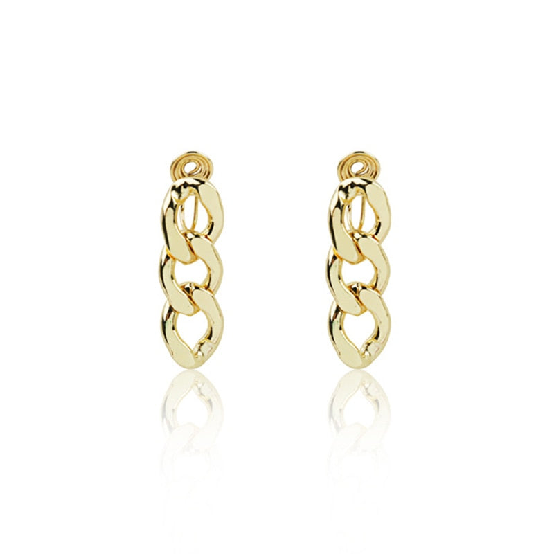Retro Chain Brass Coil Earrings