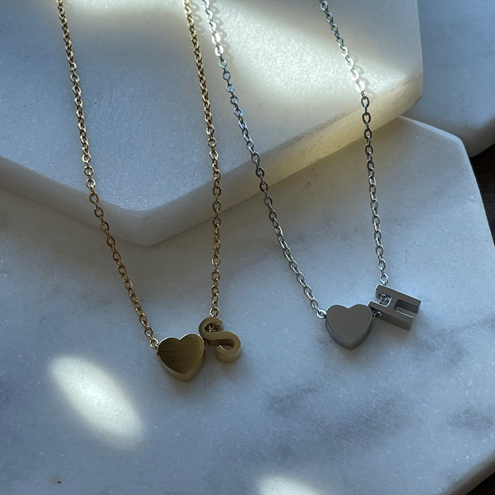 Tiny Heart Dainty Initial Letter Name Necklaces Choker Chain Necklace