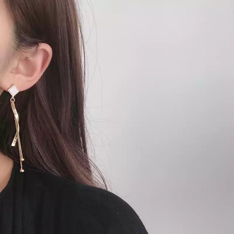Gold Geometric Square Clip on Earrings