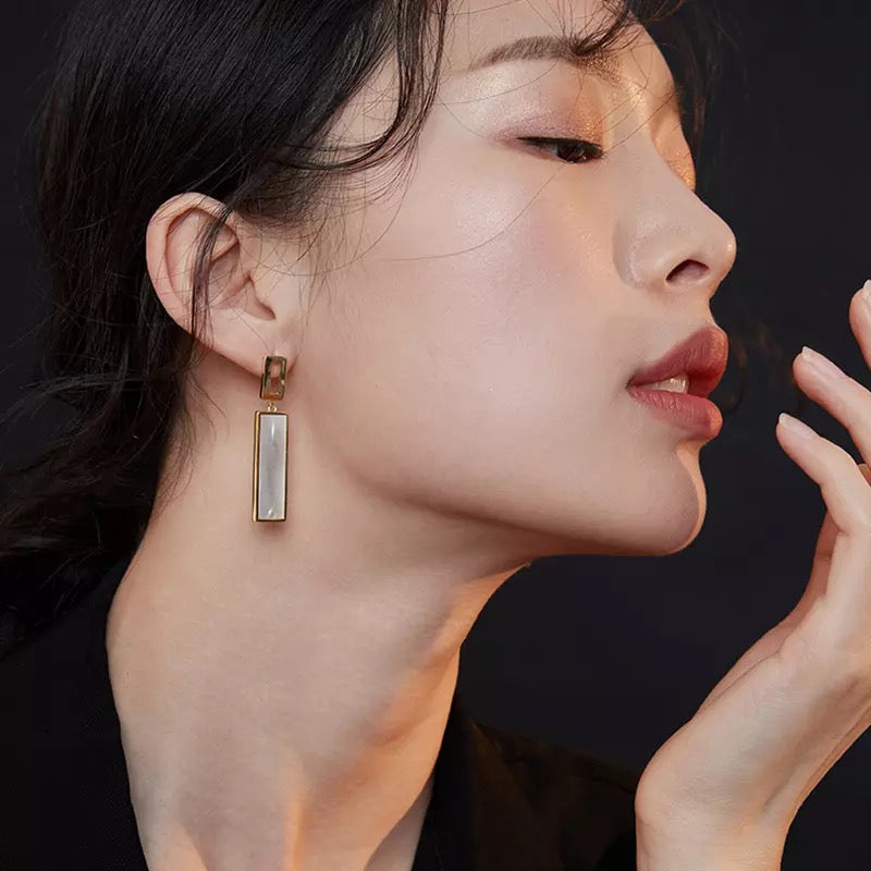 Simple Geometric Square Clip on Earrings