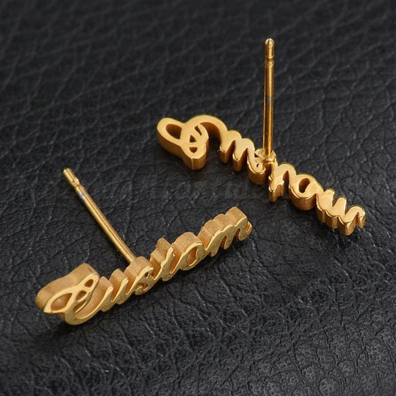 Customised Name Stud Earrings