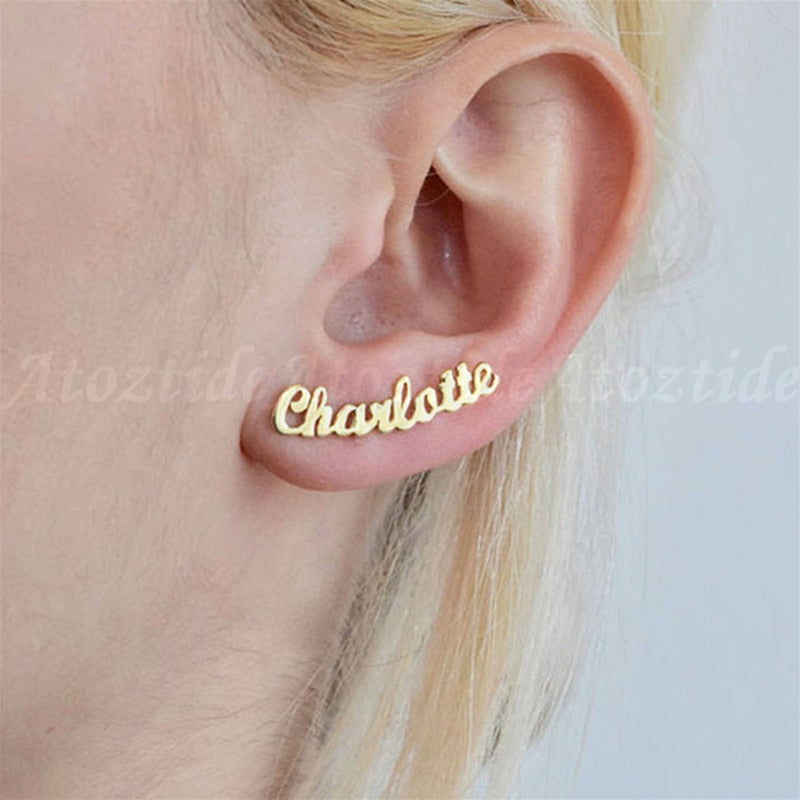 Customised Name Stud Earrings