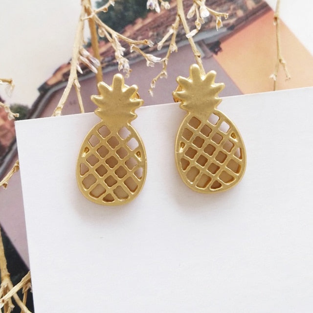 Tiny Pineapple Clip On Earrings