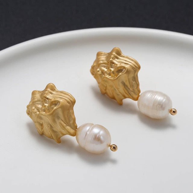 Irregular Freshwater Pearl Handmade Clip on Earrings