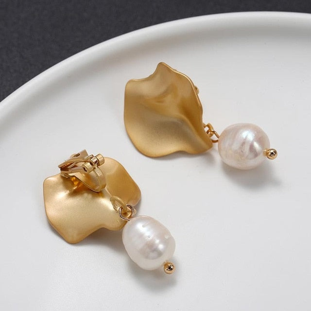Irregular Freshwater Pearl Handmade Clip on Earrings