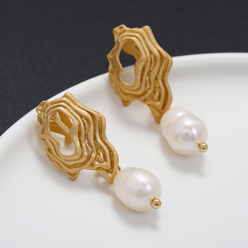 Irregular Freshwater Pearl Handmade Clip on Earrings