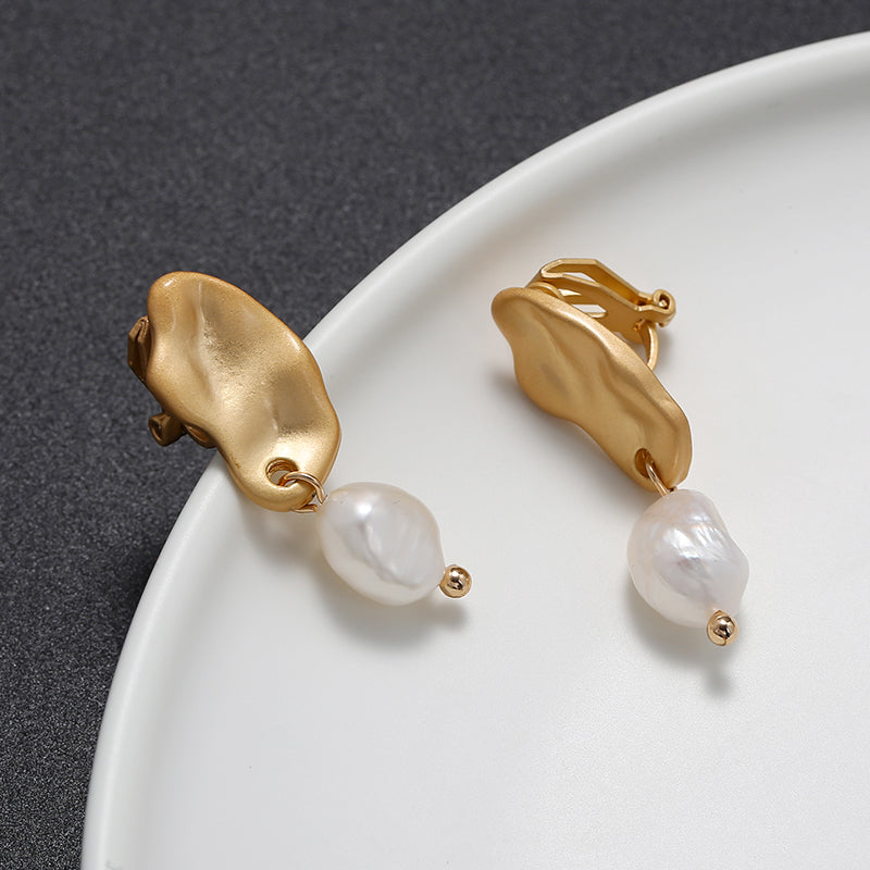 Irregular Freshwater Pearl Handmade Clip on Earrings