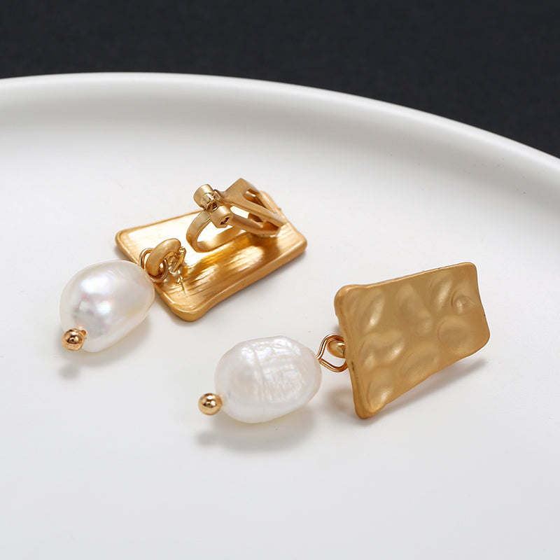 Irregular Freshwater Pearl Handmade Clip on Earrings