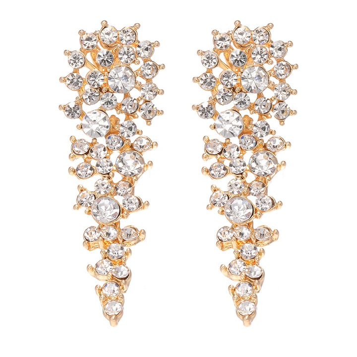Luxury Crystal Long Bridal Clip on Earrings