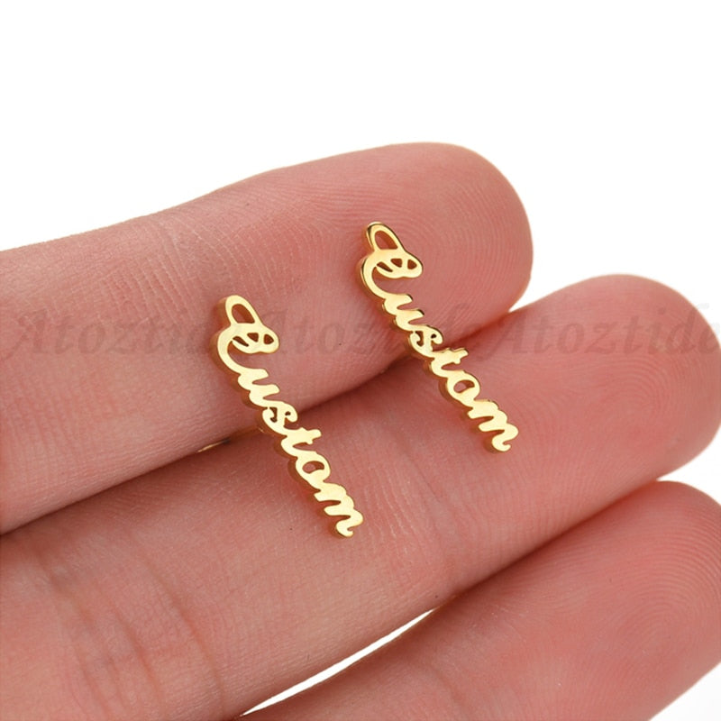 Customised Name Stud Earrings