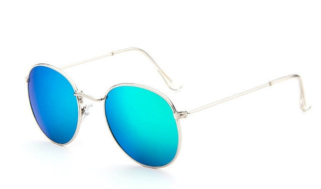 Classic Round Sunglasses - Silver / Green