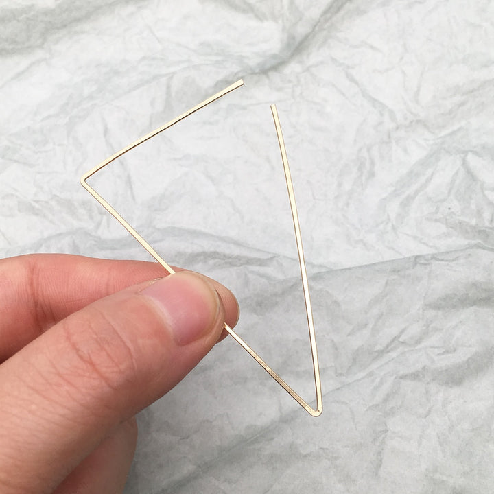 14K Gold Handmade Triangle Earrings