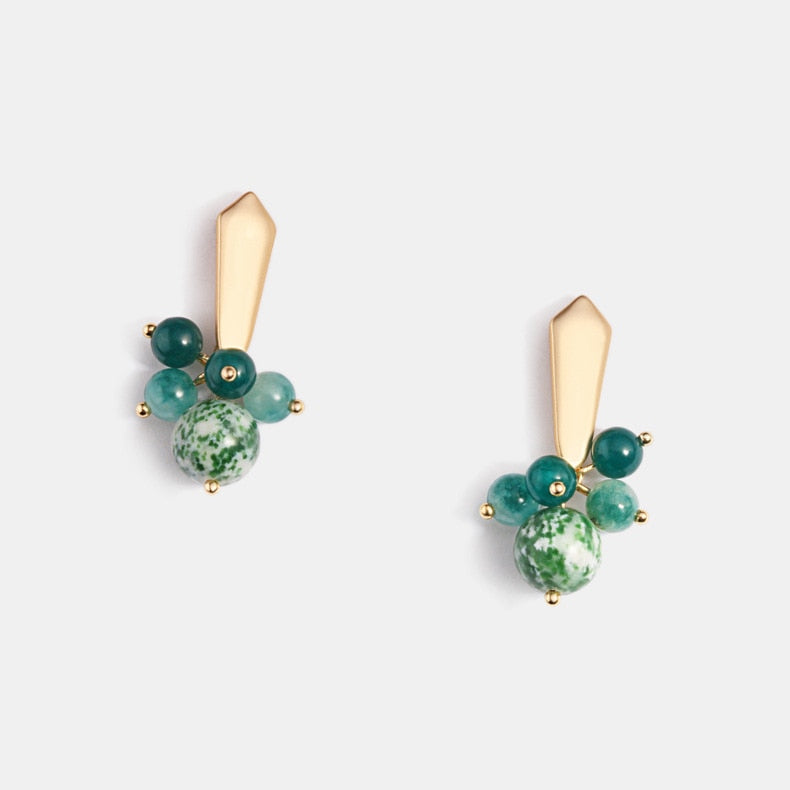 Natural Stone Clip on Earrings