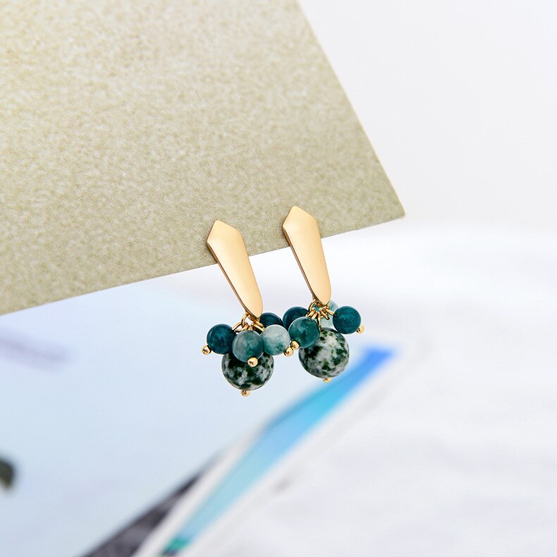 Natural Stone Clip on Earrings