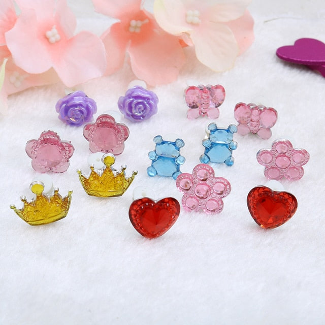 7 Pieces Mixed Styles Clip on Earrings for Kid