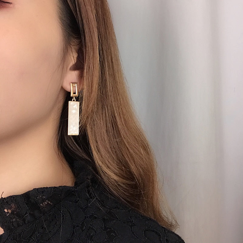 Simple Geometric Square Clip on Earrings
