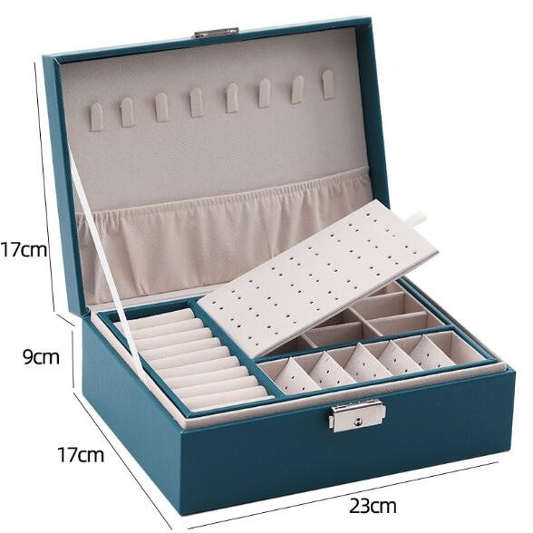 Leather Jewellery Box Travel Jewellery Organizer Multifunction Necklace Earrings Ring Storage Box