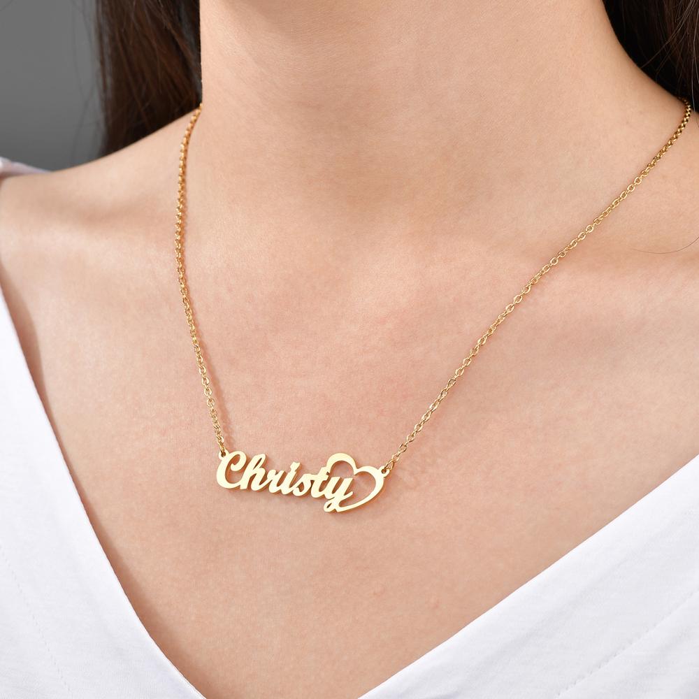 Customised Name Necklace with Heart