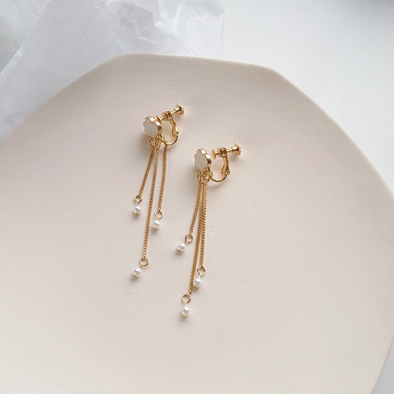 White Cloud Clip on Earrings