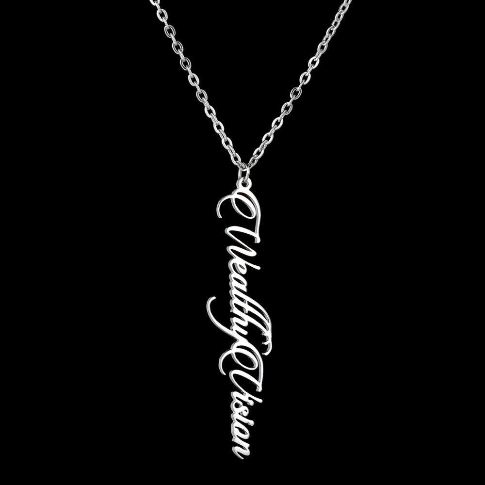 Name Necklace - Letter Vertical Pendant
