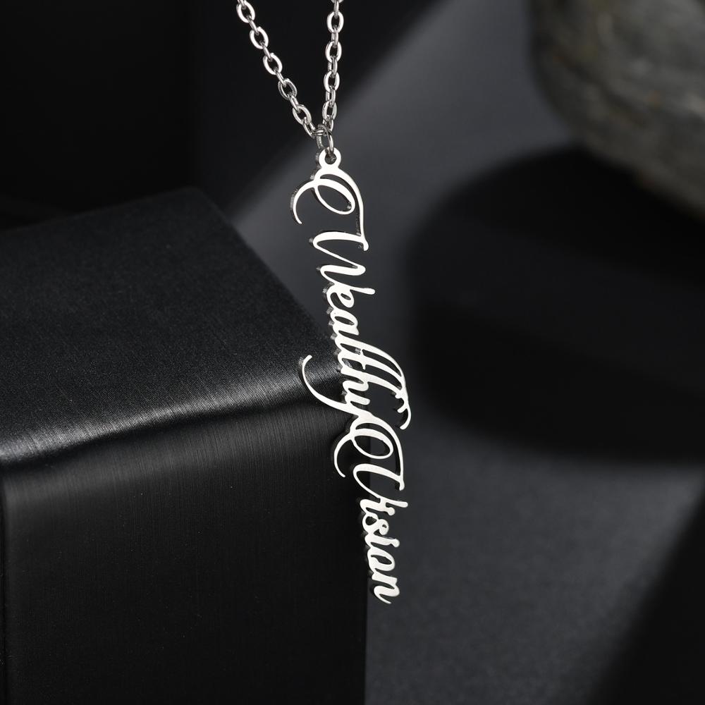 Name Necklace - Letter Vertical Pendant