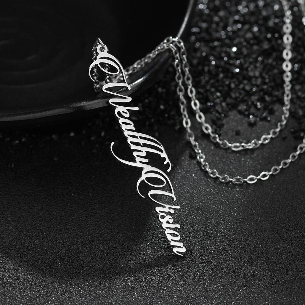 Name Necklace - Letter Vertical Pendant