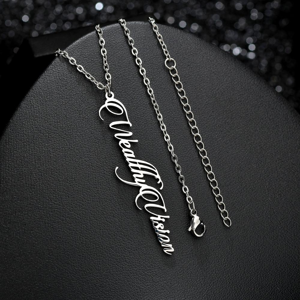 Name Necklace - Letter Vertical Pendant