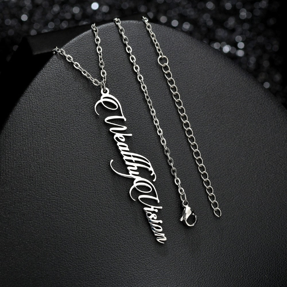 Name Necklace - Letter Vertical Pendant