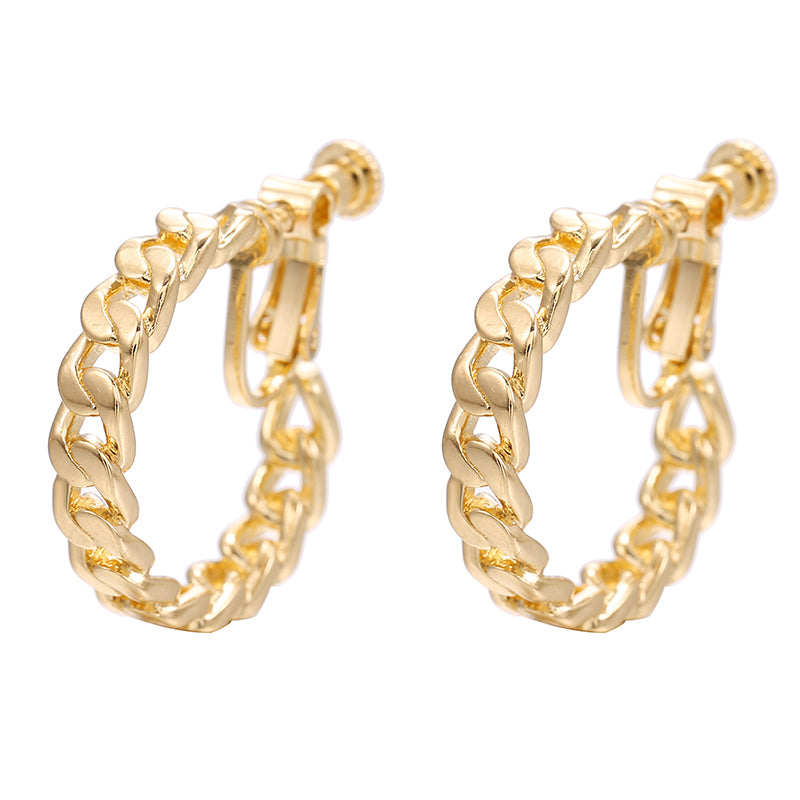 Link Chain Clip On Earrings