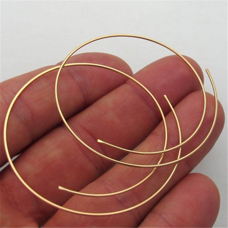 14K Gold Handmade Hoop Earrings