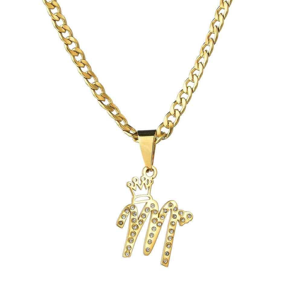 Name Necklace with Crystal Letter