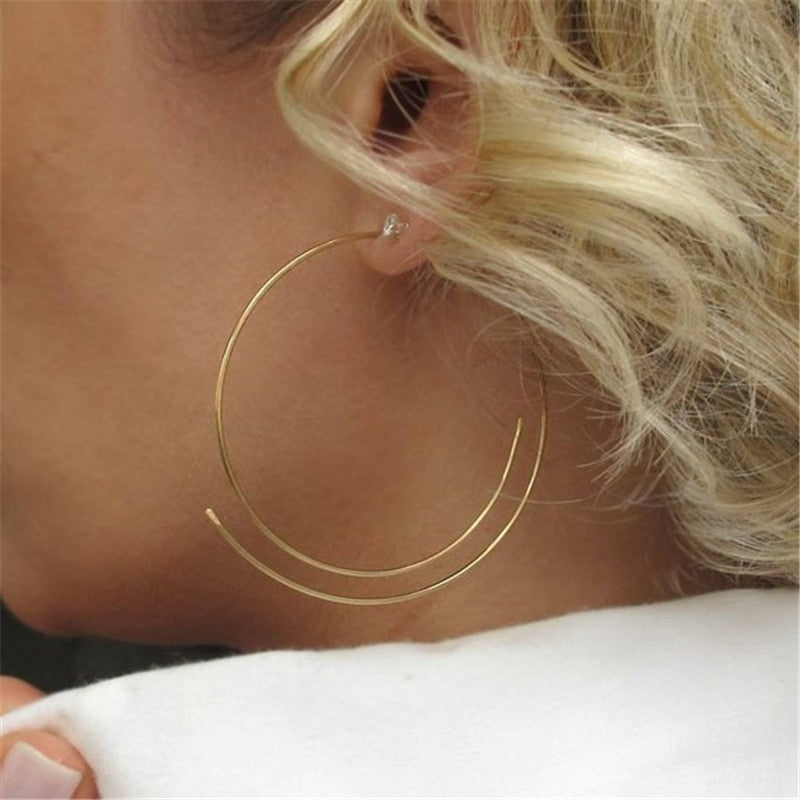 14K Gold Handmade Hoop Earrings