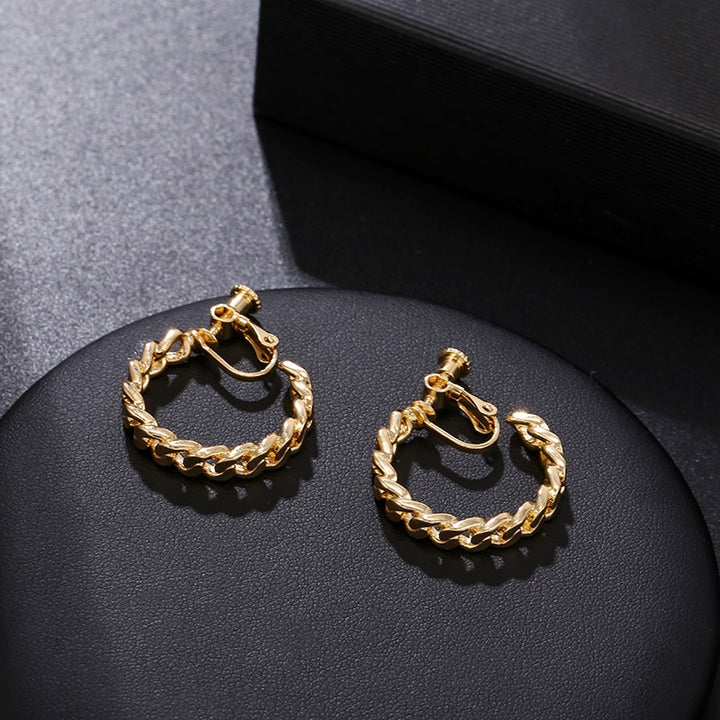 Link Chain Clip On Earrings