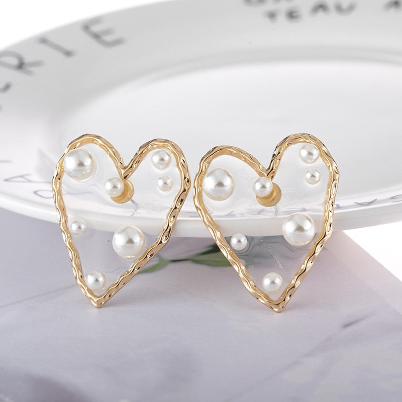 Irregular Big Stars & Heart Clip on Earrings